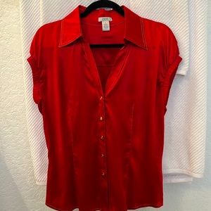 Red SILK Blouse by Caché